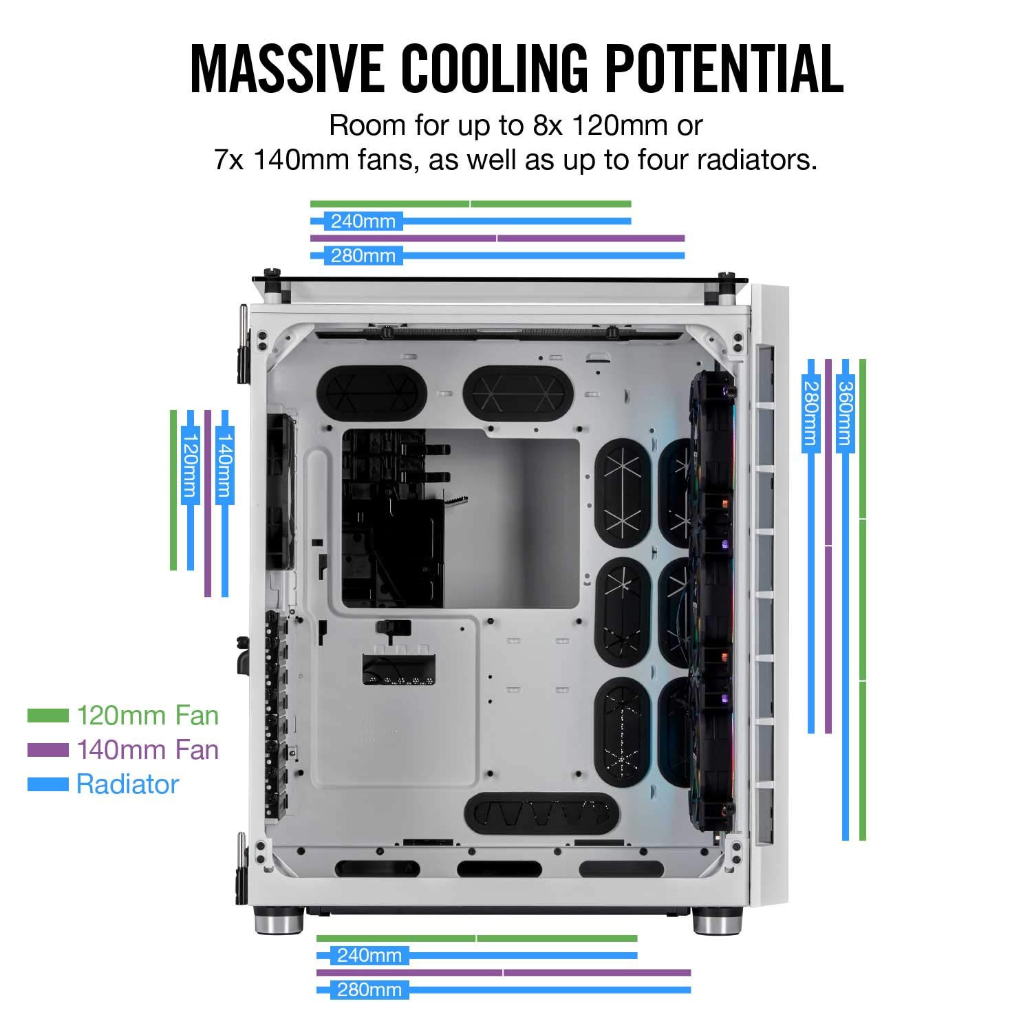 Corsair Crystal Series 680X RGB High Airflow Tempered Glass ATX Smart ...