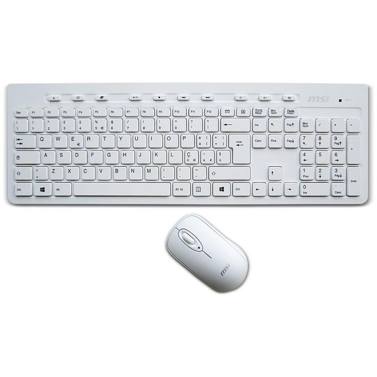 MSI Wireless Keyboard and mouse kit, White | Falcon Computers