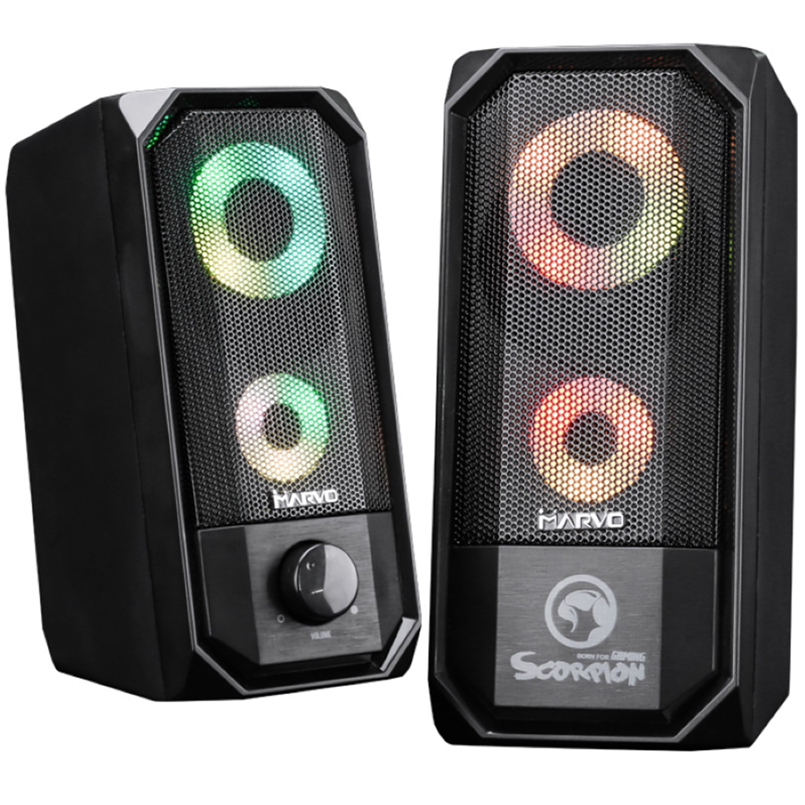 MARVO 6W 2.0 Channel RGB LED USB Powered Gaming Speakers Falcon Computers