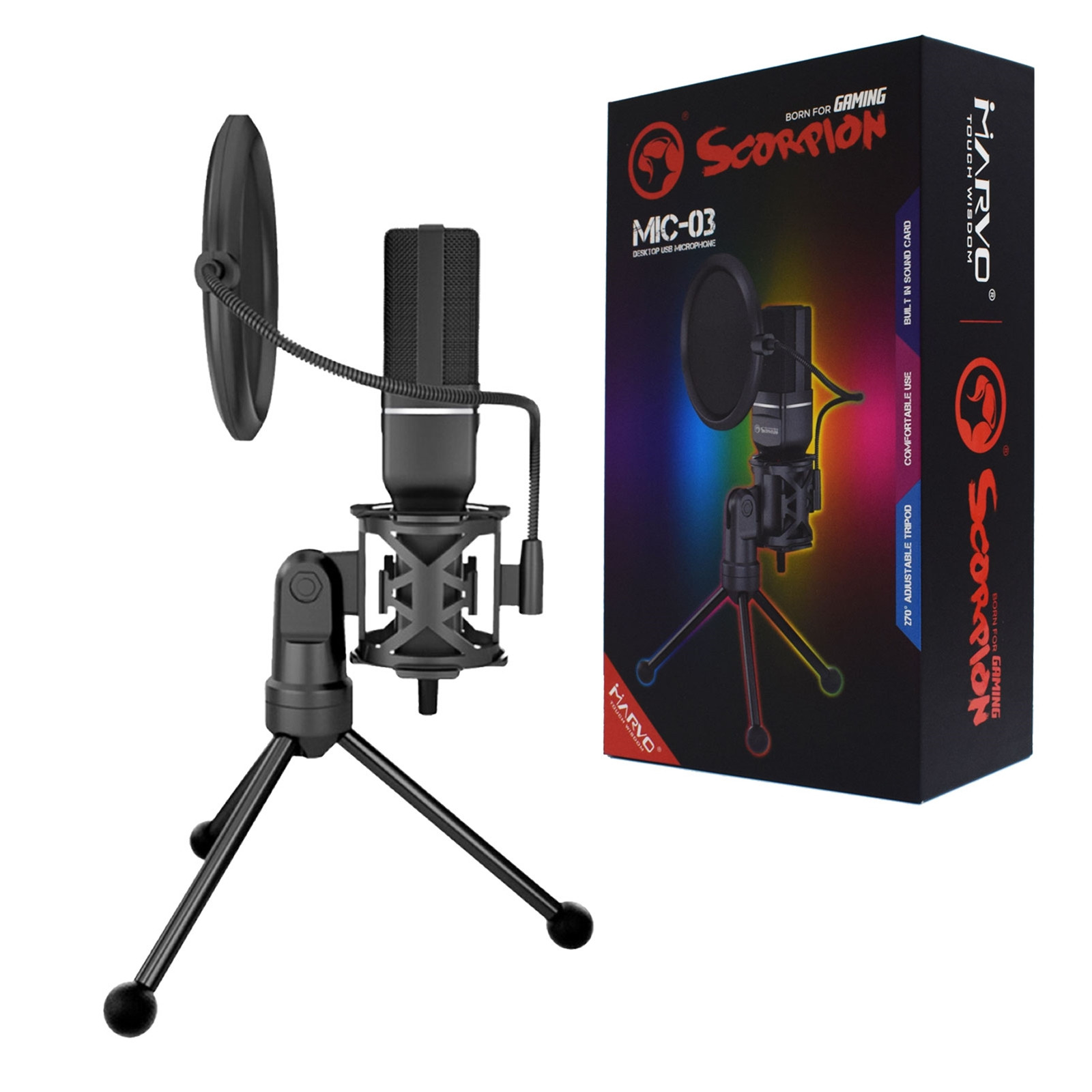 Marvo Scorpion Omnidirectional Streaming Microphone Falcon Computers