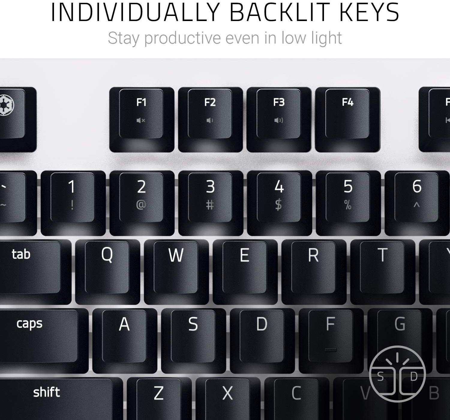 Razer RZ0302640800R3M1 BlackWidow STORMTROOPER Edition, Silent and