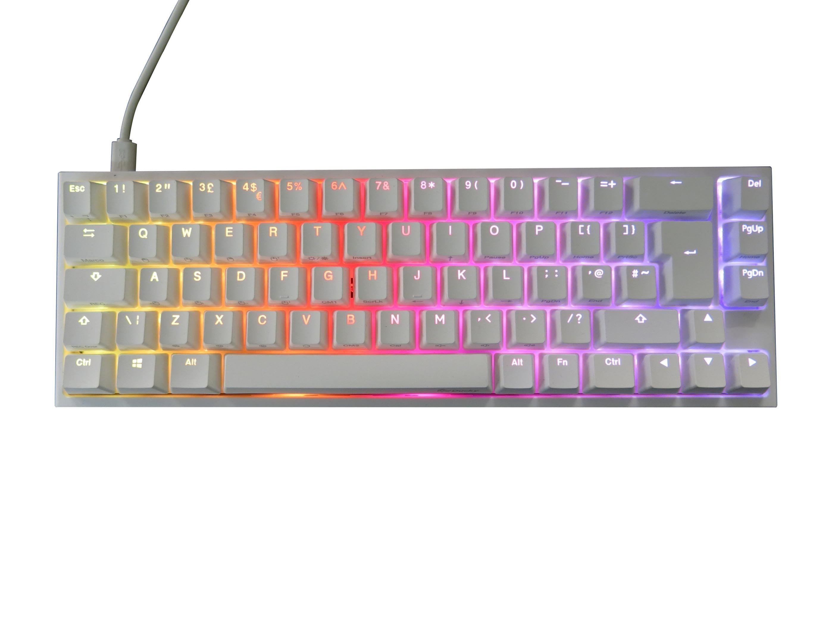Ducky DKON1967STRUKPDWWT1 One2 SF 65 RGB Pure White USB Mechanical Gaming Keyboard Red