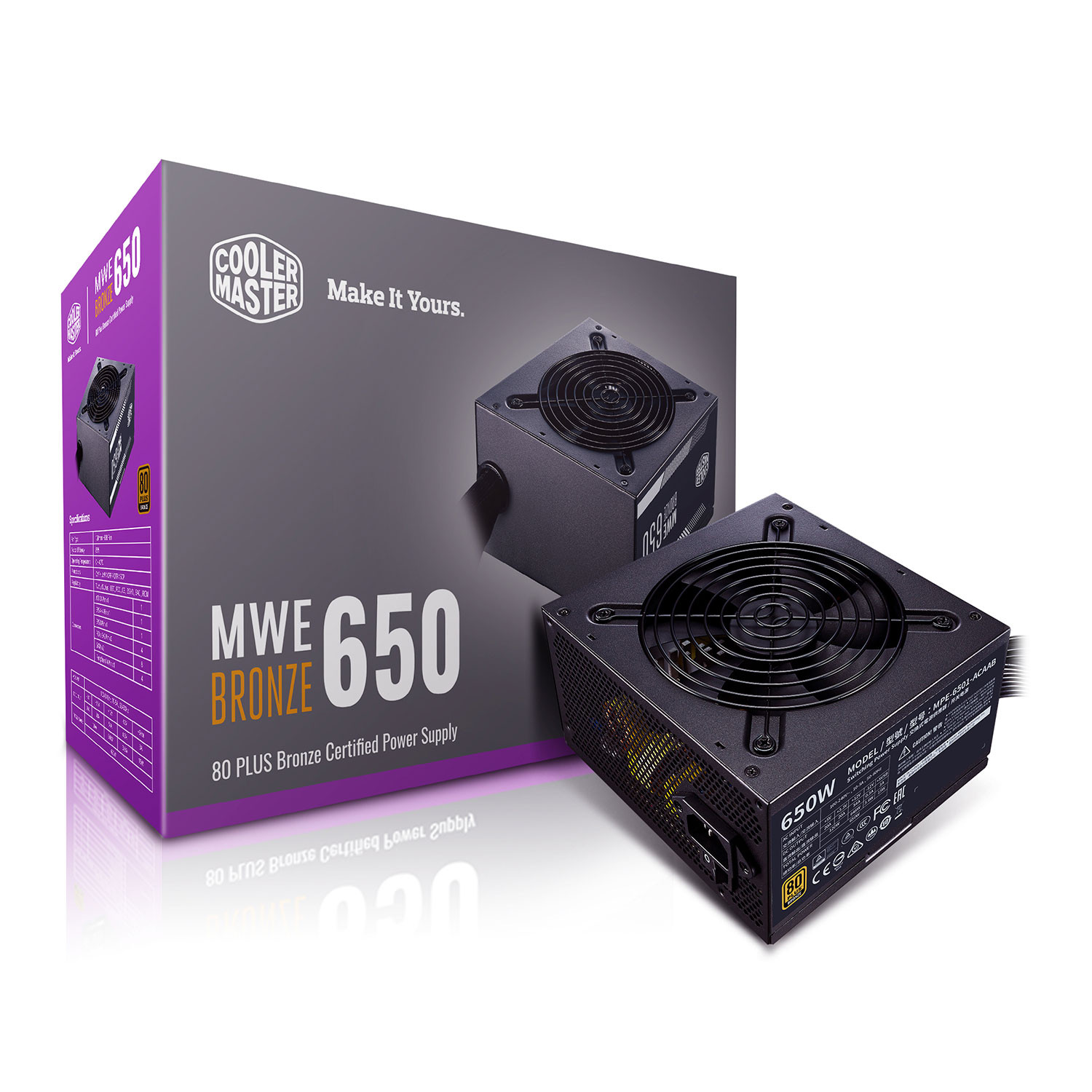 Coolermaster MPE-6501-ACAAB-UK 650W ATX Power Supply - MWE 230V V2 ...
