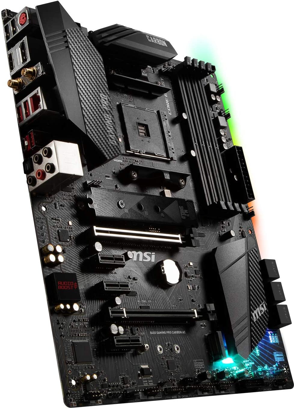 MSI B450 GAMING PRO CARBON AC (Socket AM4) Ryzen DDR4 ATX Motherboard ...