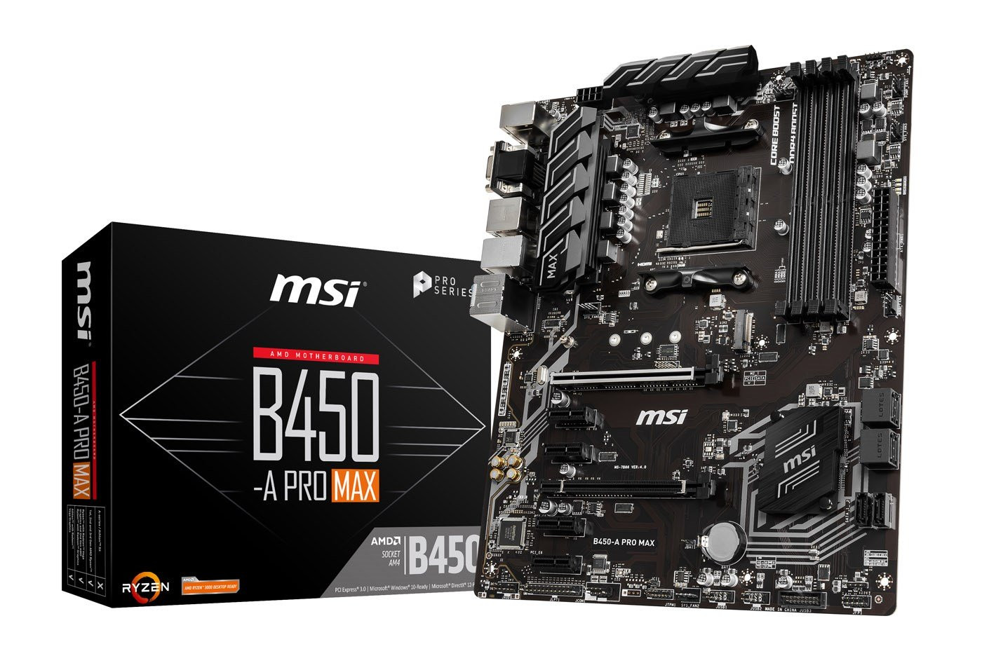 Msi B450 A Pro Max Socket Am4 Ryzen Ddr4 Atx Motherboard Falcon Computers