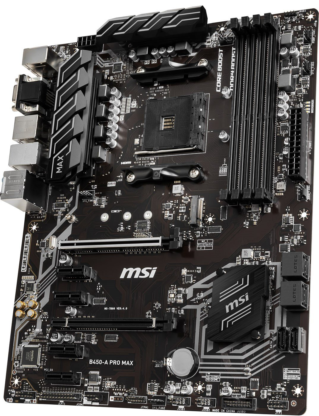 MSI B450-A PRO MAX Socket AM4 Ryzen DDR4 ATX Motherboard ...