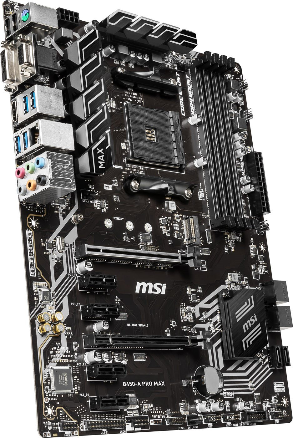 MSI B450-A PRO MAX Socket AM4 Ryzen DDR4 ATX Motherboard ...