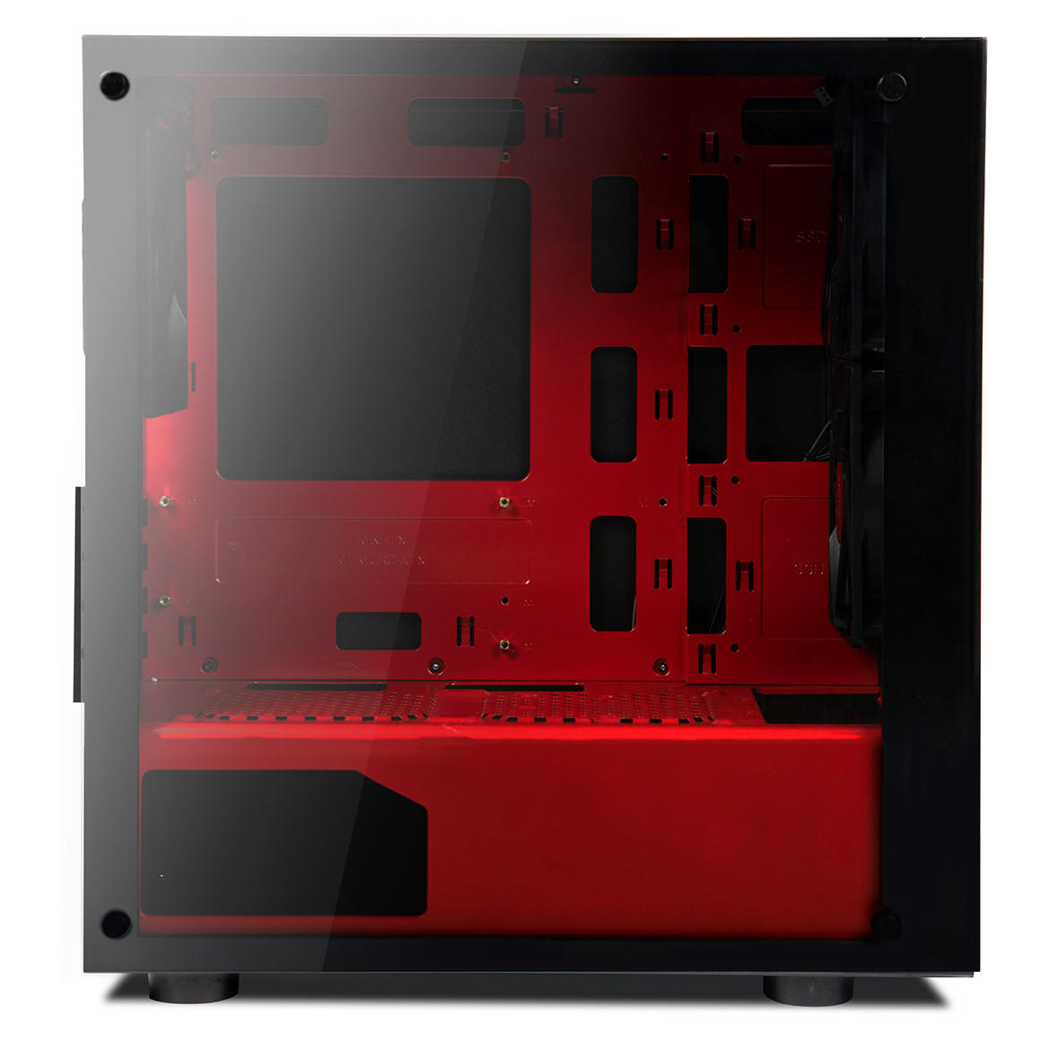 Tecware Nexus M - Mini Tower Black / Red - TG Side Pannel ...