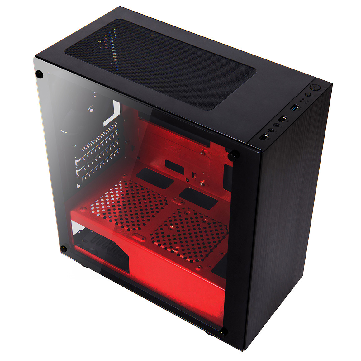 Tecware Nexus M - Mini Tower Black / Red - TG Side Pannel ...