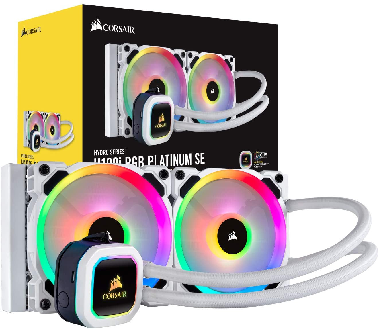 Corsair H100i PRO PLATINUM 240mm RGB AIO Intel/AMD CPU Water Cooler (White) Falcon Computers