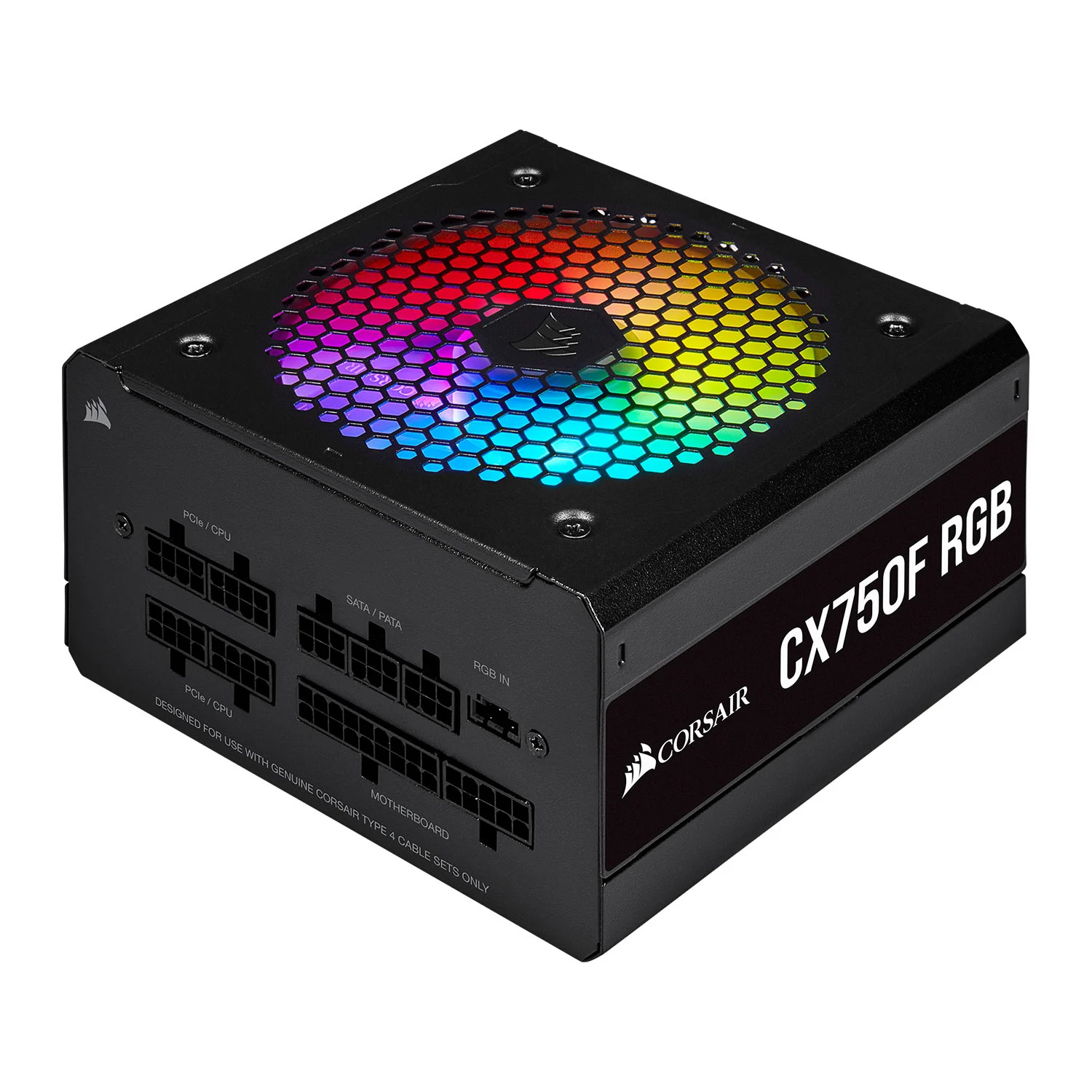Corsair 750 Watt CX750F RGB Fully Modular PSU/Power Supply BLACK