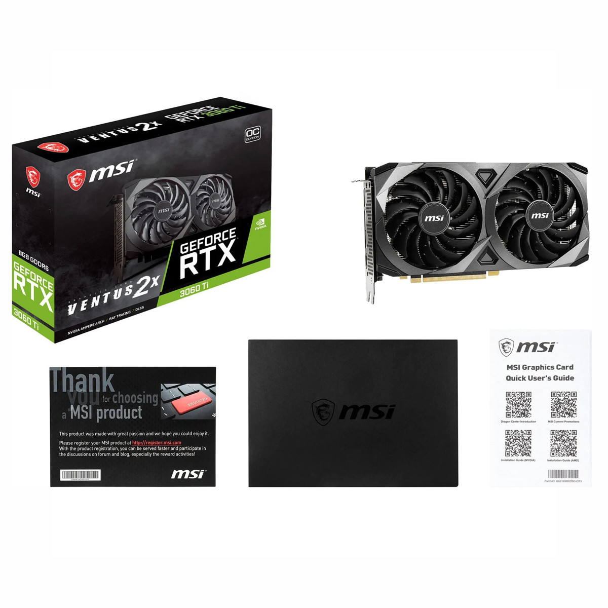 MSI 3060-Ti-VENTUS-2X-OC Geforce RTX 3060 Ti Ventus 2X OC 8GB GDDR6x ...