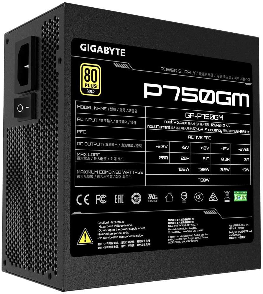 Gigabyte 750Watt Fully Modular Gold Rated PSU / Power Supply Falcon