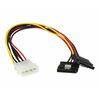 Pluscom Internal Power Cable Molex Male - 2x SATA 15-Pin Female 0.15 m Image