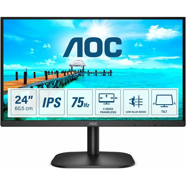 Aoc 24 Inch FHD Monitor,75Hz, IPS, Framnless Design, 1920 x 1080 @ 75Hz, HDMI / VGA - SPECIAL  OFFER- BLACK FRIDAY WEEK