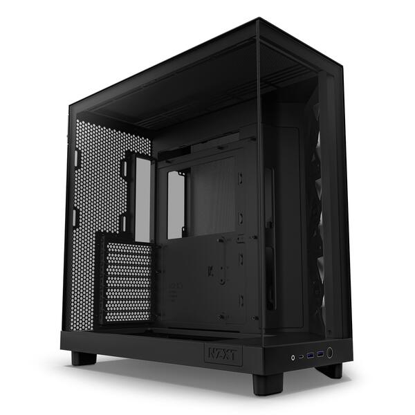 NZXT H6 Flow Black  Mid Tower Tempered Glass Dual Chamber PC Gaming Case - Special Offer