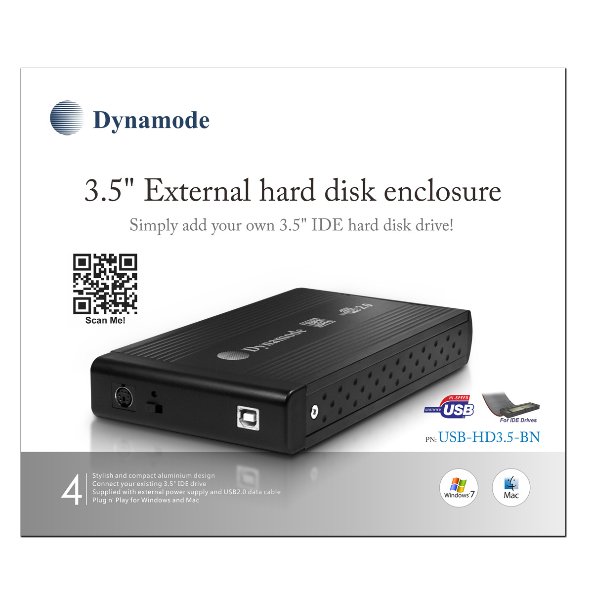 Dynamode 3.5`` USB 2.0 IDE Hard Drive Enclosure Falcon Computers