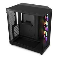 NZXT H6 Flow RGB Black  Mid Tower Tempered Glass PC Gaming Case
