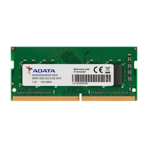 Adata DATA Premier 8GB, DDR4, 3200MHz (PC4-25600), CL22, SODIMM Memory, 1024x8