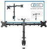 PixL Double Monitor Arm, For Upto 2x 27 inch Monitors, Desk Mounted, VESA dimensions of 75x75mm or 100x100mm, 180 Degrees Swivel, 15 Degrees Tilt, Weight Upto 10kg per screen, Built in Cable Managemen Image