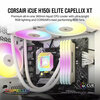 Corsair iCUE H150i ELITE CAPELLIX XT 360mm RGB Liquid CPU Cooler, AF120 RGB ELITE Fans, 33 LED Pump Head, iCUE Controller Included, White Image