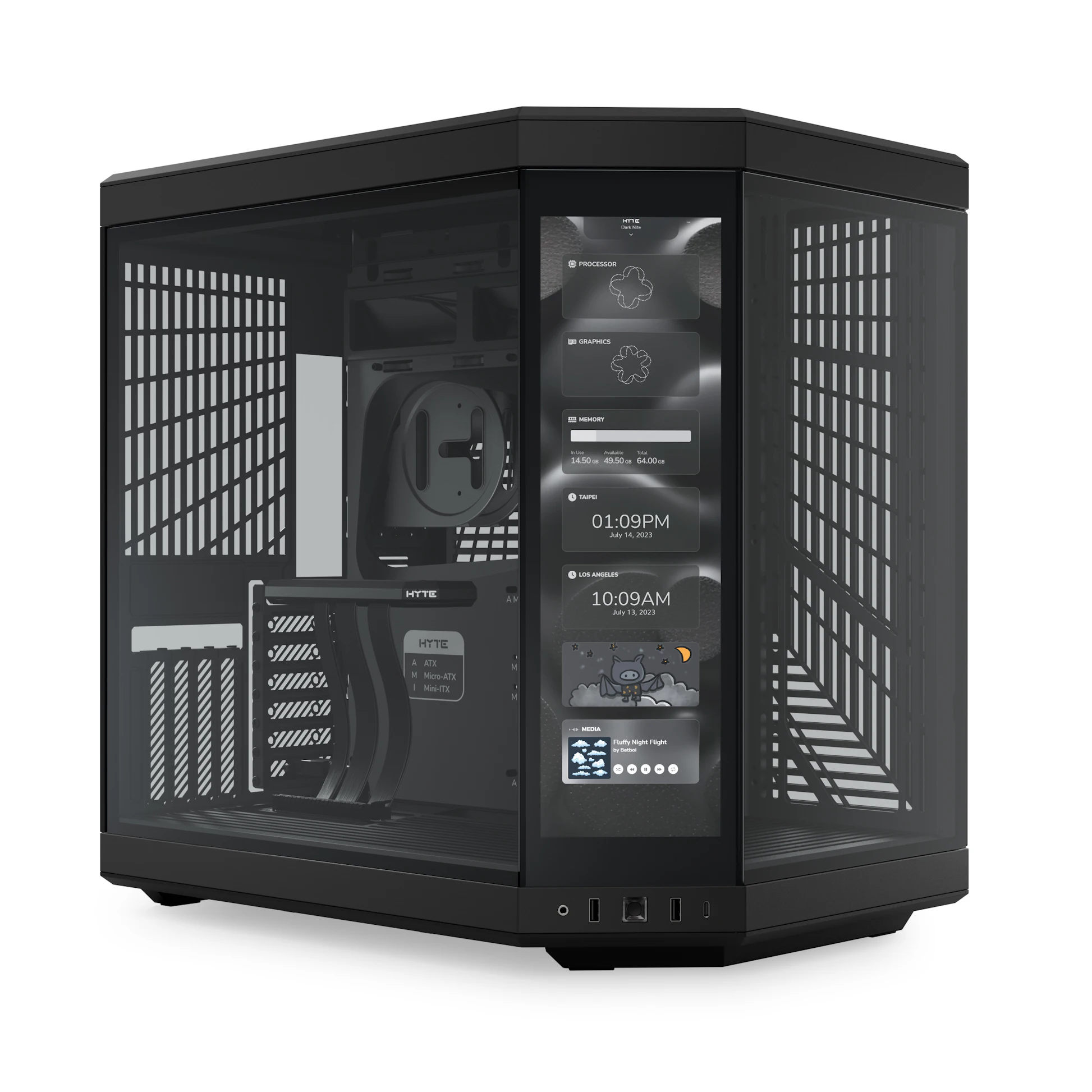 HYTE Y70 Touch Dual Chamber Mid Tower ATX Case Black Falcon