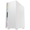 CIT Galaxy White Mid-Tower PC Gaming Case with 1 x LED Strip 1 x 120mm Rainbow RGB Fan Included TG Side Panel Image
