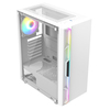 CIT Galaxy White Mid-Tower PC Gaming Case with 1 x LED Strip 1 x 120mm Rainbow RGB Fan Included TG Side Panel Image