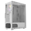 CIT Galaxy White Mid-Tower PC Gaming Case with 1 x LED Strip 1 x 120mm Rainbow RGB Fan Included TG Side Panel Image