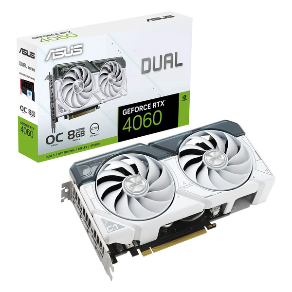 ASUS NVIDIA GeForce RTX 4060 DUAL White OC 8GB Ada Lovelace Graphics Card - SPECIAL OFFER