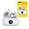Prevo M10 Active Noise Cancelling TWS Earbuds, Bluetooth 5.3, Automatic Pairing, Touch Control Feature with Digital LED Display Wireless Charging Case, Android, IOS and Windows Compatible, White Image