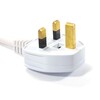 Generic 1.8 Meter Mains Lead Moulded Plugs  - PC  / Kettle IEC C13 Type Fitting - white Image