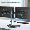 JEDEL  Dual LCD Computer PC Monitor Arm Mount Desk Stand 13-32`` Screen Riser TV Bracket Image