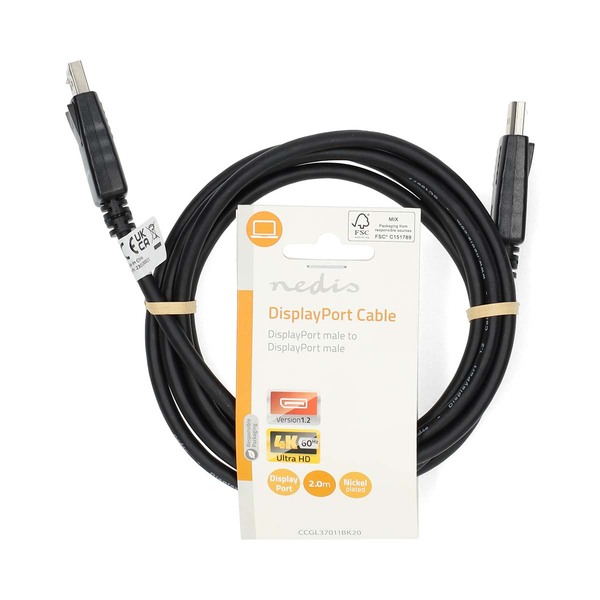 NEDIS DisplayPort Cable - DisplayPort Male -  DisplayPort Male  2.0 m  Black
