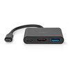 NEDIS USB 3.1 USB-C™ Male, HDMI™ Outpu, USB-A Female, USB-C™ Female, 5 Gbps, 0.20 m,  Round, Black Image