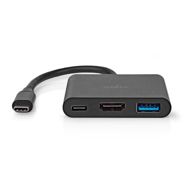 NEDIS USB 3.1 USB-C™ Male, HDMI™ Outpu, USB-A Female, USB-C™ Female, 5 Gbps, 0.20 m,  Round, Black