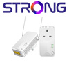 Strong 600Mb Powerline Kit - 2 Pack with WiFI (UK) with Single Pasthrough Image