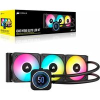 Corsair H150i ELITE LCD XT 360mm RGB Liquid CPU Cooler, AF120 RGB ELITE Fans, Personalised LCD Screen, iCUE Controller Included, Black