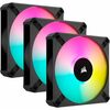 Corsair iCUE AF120 RGB ELITE 12cm PWM Case Fans x3, 8 ARGB LEDs, FDM Bearing, 550-2100 RPM, RGB Controller Included, Black, 3 Pack Image