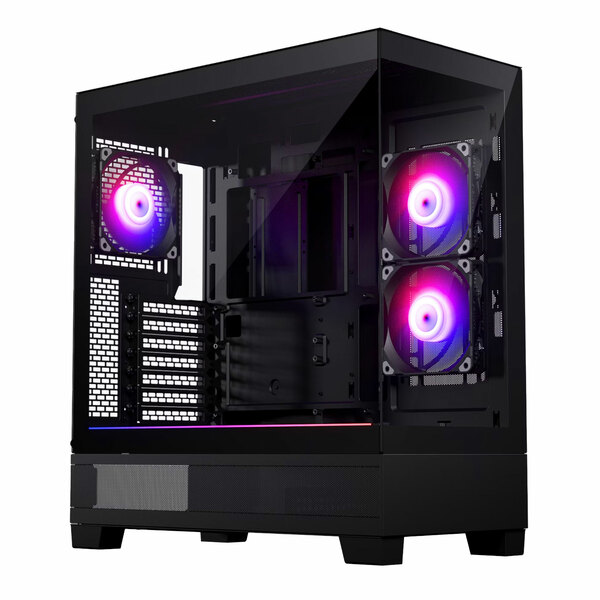 Phanteks XT View ATX Case Tempered Glass Windows, Black (3x DRGB Fans Included)