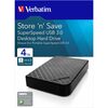 Verbatim 4TB 3.5-Inch Store `n` Save USB 3.0 Desktop Hard Disk Drive - Black Image