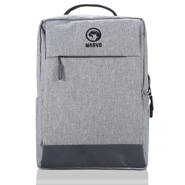 MARVO Laptop 15.6 inch Backpack with USB Charging Port, Waterproof Durable Fabric, Max Load 20kg, Grey