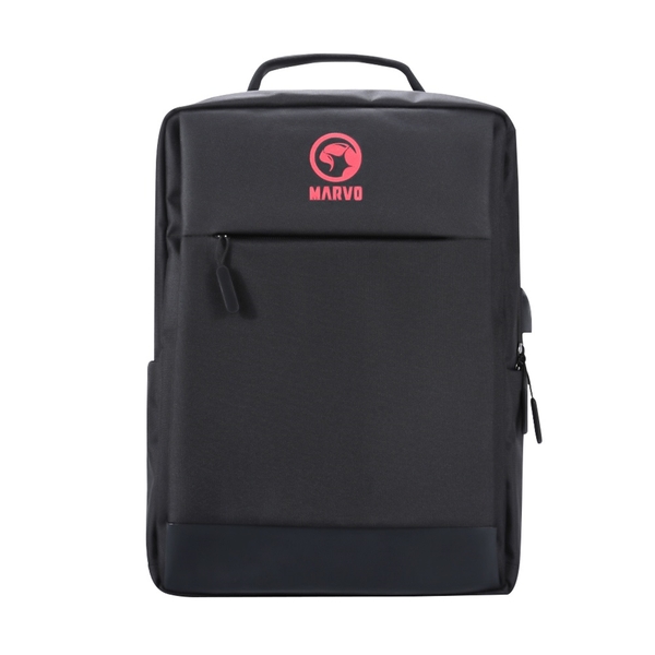 MARVO Laptop 15.6 inch Backpack with USB Charging Port, Waterproof Durable Fabric, Max Load 20kg, Black