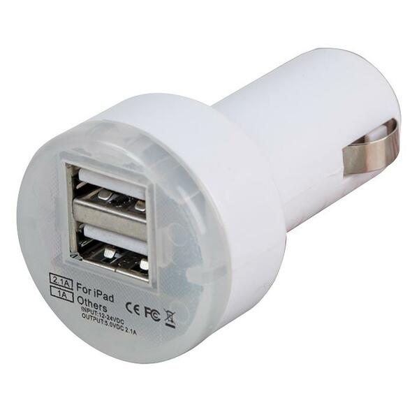 Insixt USB Car Charger To 2x  USB Sockets 5v (1x 1 Amp Port / 1x 2.1 Amp Port)