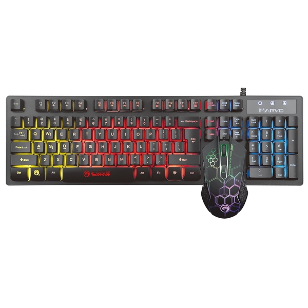MARVO Scorpion KM409 Gaming Keyboard and Mouse Bundle, 7 Colour LED Backlit