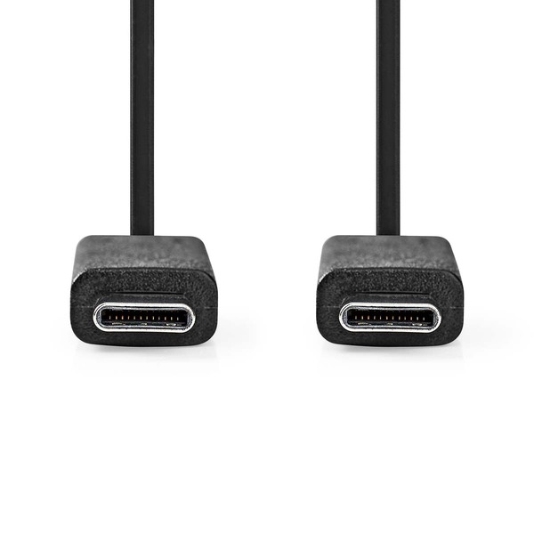 NEDIS USB 3.2 Gen 2x2  USB-C™ Male, USB-C™ Male, 100 W charging, 8K@30Hz, 10 Gbps, Nickel Plated, 1.00 m , PVC, Black