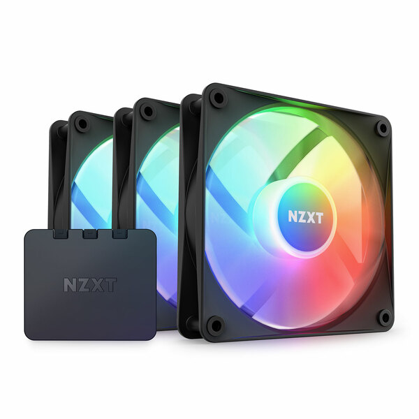 NZXT F120 RGB Core 120mm PWM Fan 3 Pack with Controller Black - Black Friday Special Offer