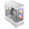 ANTEC CX500M (White) Micro Tower Gaming Case, Tempered Glass, 3x RGB Fans Image