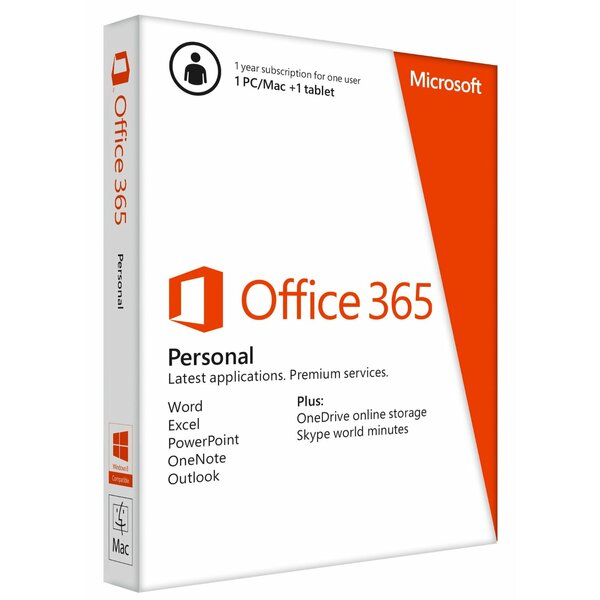 Microsoft Office 365 Personal (Product Key/1 PCs or Macs + Tablet/1 Year)