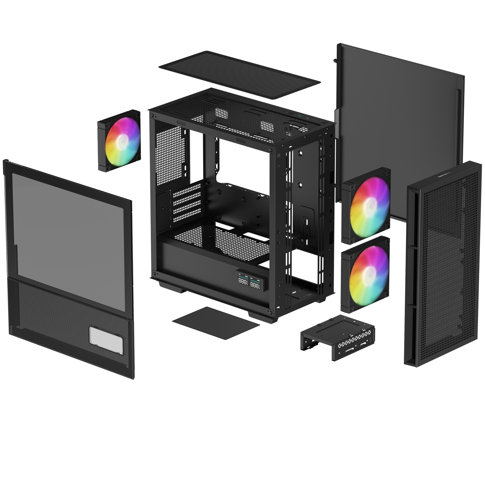 Case PC Gaming MUSETEX Y6 Mid Tower ATX - Vetro Temperato 270° Con 3 Ventole | Bianco Per Setup Potenti - Foto 4
